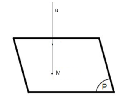Cho mặt phẳng (P), điểm M, đoạn thẳng AB và đường thẳng a. Xác định hình chiếu vuông góc trên mặt phẳng (P) của: a) Điểm M;  b) Đoạn thẳng AB;  c) Đường thẳng a.  (ảnh 8)