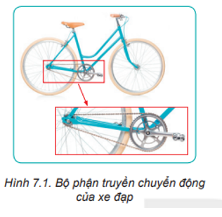 Quan sát Hình 7.1 và cho biết: Bộ phận nào được dùng để truyền chuyển động từ bàn đạp đến bánh xe?   (ảnh 1)