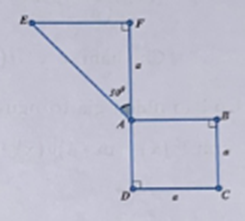 Tính thể tích vật thể tròn xoay khi quay mô hình như hình vẽ bên quanh trục DF (với F,D,A thẳng hàng). (ảnh 1)