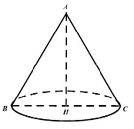 Cho tam giác đều ABC quay quanh đường cao AH tạo ra hình nón có chiều cao bằng 2a . Tính diện tích xung quanh Sxq của hình nón này (ảnh 1)