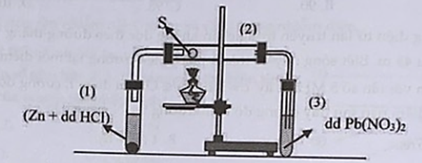 Cho thí nghiệm như hình vẽ sau:  Phản ứng xảy ra trong ống nghiệm (3) là (ảnh 1)