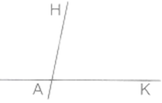 Dùng ê ke để kiểm tra hai đường thẳng có vuông góc với nhau hay không.  Đường thẳng AH …………………. với đường thẳng AK. (ảnh 1)
