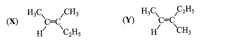 Cho các alkene X và Y có công thức như sau:  Tên gọi của X và Y tương ứng là (ảnh 1)