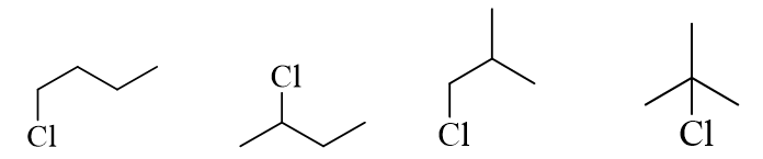 Số đồng phân cấu tạo có cùng công thức phân tử C4H9Cl là A. 3.			B. 5.			C. 4.			D. 2. (ảnh 1)
