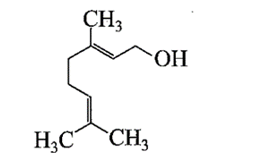 Geraniol có mùi thơm của hoa hồng và thường được sử dụng trong sản xuất nước hoa. Công thức của geraniol như bên: (ảnh 1)