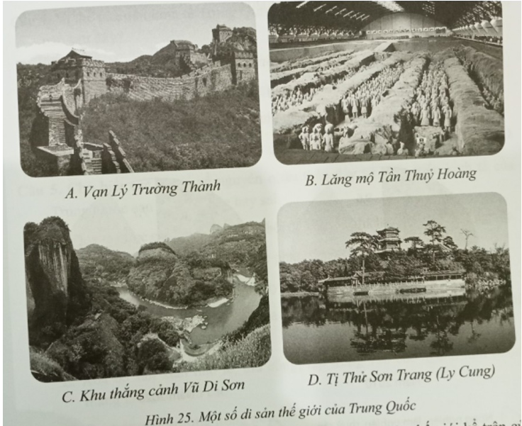 Quan sát các hình sau:   Lựa chọn, tìm hiểu và trình bày về một trong các di sản thế giới kể trên của Trung Quốc.  (ảnh 1)