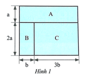 Cho ba hình chữ nhật A, B, C với các kích thước như Hình 1. Tính diện tích của mỗi hình chữ  (ảnh 1)