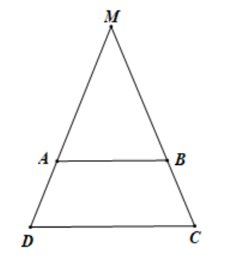 Cho hình thang cân ABCD có AB // CD. Gọi M là giao điểm của AC và BC. Tam giác MCD là (ảnh 1)