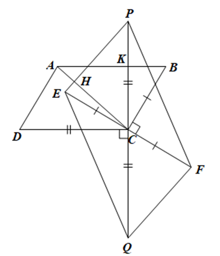 Cho hình bình hành ABCD có góc A > 90 độ, AB > BC Chứng minh AC vuông góc với EP (ảnh 2)