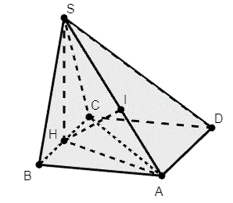 Cho hình chóp S.ABC có đáy ABC là tam giác vuông cân tại A, mặt bên (SBC) (ảnh 1)