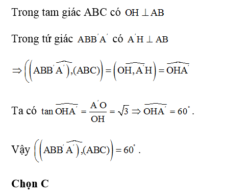 Cho lăng trụ ABC. A'B'C' có A'.ABC là hình chóp tam giác đều có AB= a.AA' = a căn bậc hai 7/12 (ảnh 2)