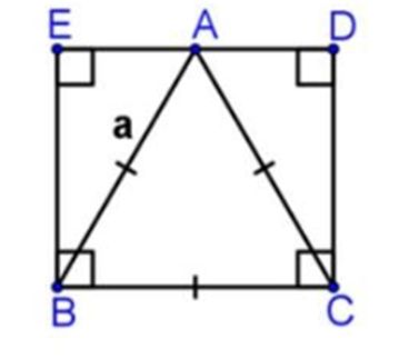 Cho tam giác ABC đều có cạnh bằng a. Diện tích tứ giác BCDE là (ảnh 1)