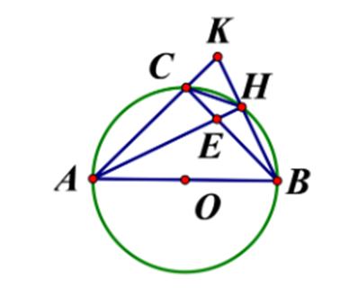 Cho đường tròn, đường kính AB Gọi C là điểm chính giữa của cung AB,E là một (ảnh 1)