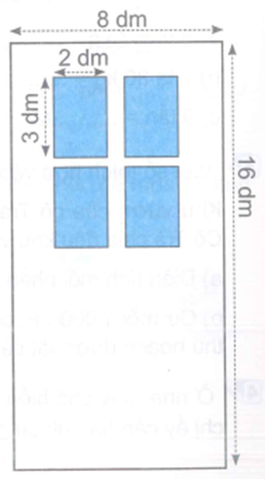Em cắt bìa cứng thành một cánh cửa hình chữ nhật với kích thước như trong hình H.  (ảnh 1)