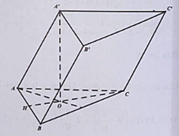 Cho lăng trụ ABC.A'B'C' có A'.ABC là hình chóp tam giác đều có AB = aa, AA' = a căn 7/12, Tính góc giữa hai mặt phẳng (ABB'A') và (ABC). (ảnh 1)