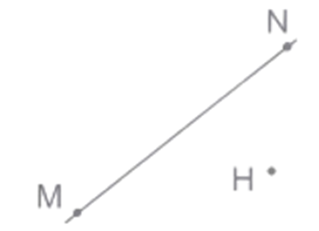 Vẽ đường thẳng AB đi qua điểm H và vuông góc với đường thẳng MN cho trước. (ảnh 1)
