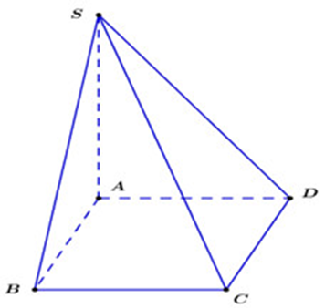 Cho khối chóp S.ABCD có đáy là hình chữ nhật, AB = a, AD = a căn bậc hai 3 (ảnh 1)