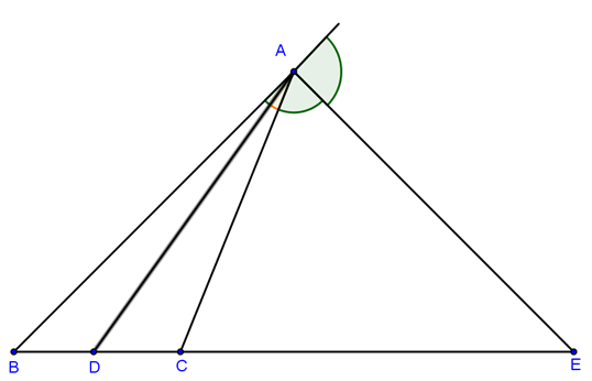 Cho tam giác ABC có AB = 6 cm, AC = 9 cm, BC = 10 cm, đường phân giác trong AD (ảnh 1)