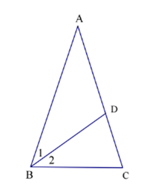 Cho tam giác ABC cân tại A và góc A = 36 độ. Chứng minh rằng: AB^2 = AB.BC (ảnh 1)