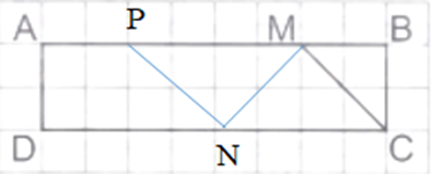 Vẽ đoạn thẳng MN vuông góc với đoạn thẳng MC (điểm N ở trên đoạn thẳng CD). Vẽ đoạn thẳng NP vuông góc với cạnh AB (điểm P ở trên đoạn thẳng AB). (ảnh 2)
