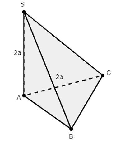 Cho hình chóp S.ABC có SA vuông góc với đáy. Tam giác ABC vuông cân tại B (ảnh 1)