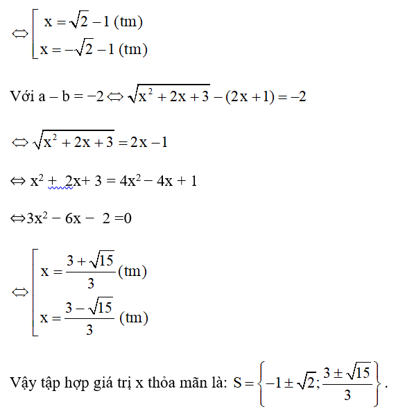 Giải phương trình: x^2 +6x +1 = (2x +1) căn x^2 +2x +3 . (ảnh 2)