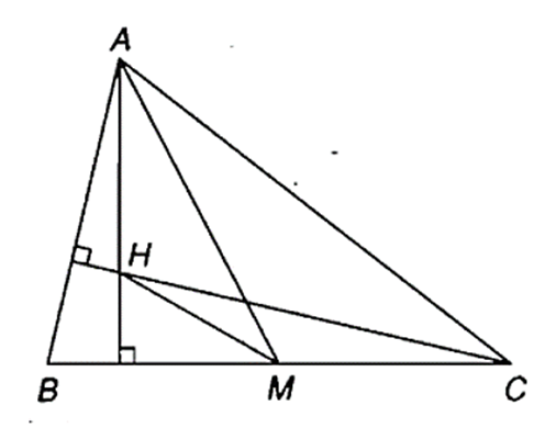 Cho tam giác ABC, trực tâm H, M là trung điểm BC. Chứng minh vecto MH. vecto MA (ảnh 1)