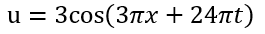 Sóng cơ truyền trong một môi trường có phương trình u= 3cos (3 pi x+ 24 pi x) (cm) (ảnh 1)