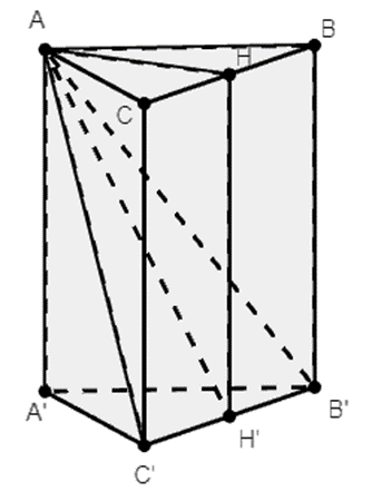 Cho lăng trụ đứng ABC.A'B'C' có đáy là tam giác đều cạnh a. Mặt phẳng (AB'C') (ảnh 1)