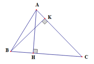 Cho tam giác ABC có ba góc nhọn, AB = c, AC = b, BC = a. Chứng minh rằng:  (ảnh 1)