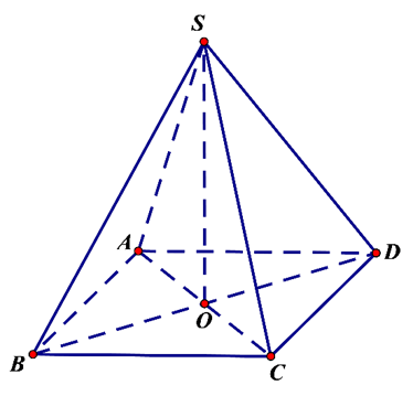 Cho hình chóp S.ABCD, có đáy ABCD là hình vuông. SA = SC; SB = SD; O (ảnh 1)