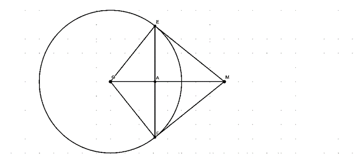 Cho đường tròn (O). Từ điểm M nằm ngoài đường tròn (O), vẽ hai tiếp tuyến ME (ảnh 1)