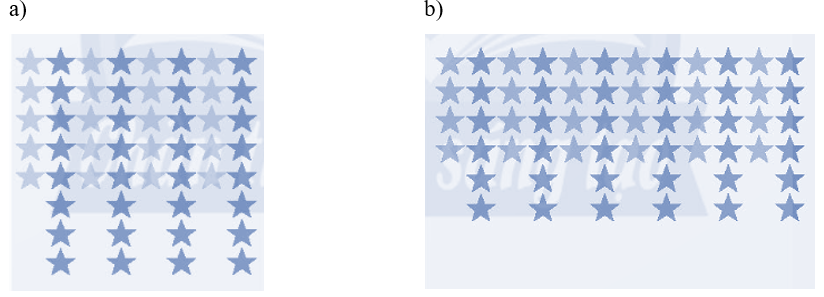 Tính số ngôi sao ở mỗi hình theo hai cách (xem mẫu trong SGK). (ảnh 1)