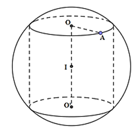 Cho (S) là một mặt cầu cố định có bán kính R. Một hình trụ (H) thay đổi nhưng luôn có hai đường tròn đáy nằm trên (S). Gọi V1 là thể tích của khối cầu (S) và V2 là thể tích lớn nhất của khối trụ (H). Tính tỉ số  . (ảnh 1)