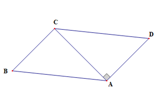Hình bình hành ABCD có AC vuông góc AD và AD = 3,5; góc D = 50 độ (ảnh 1)