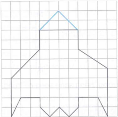 Viết vuông góc hoặc không vuông góc vào chỗ chấm cho thích hợp.  Hai đường kẻ màu xanh trong hình trên …………….. với nhau. (ảnh 1)