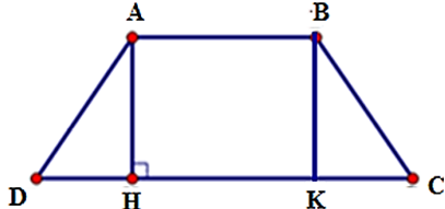 Cho hình thang cân ABCD có AC vuông góc AD. Tính chu vi và diện tích biết AB (ảnh 1)