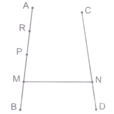 Vẽ đoạn thẳng PQ và đoạn thẳng RS song song với đoạn thẳng MN (Q và S nằm trên đoạn thẳng CD) để  (ảnh 1)