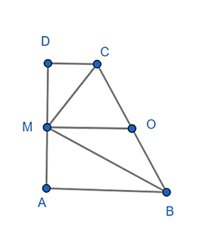 Cho hình thang vuông ABCD góc A = góc D =90 độ có góc BMC = 90 độ (ảnh 1)