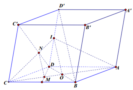 Cho hình hộp ABCD.A'B'C'D' . Gọi M là điểm trên cạnh AC sao cho AC = 3MC. Lấy N trên cạnh CD sao cho CN=xC'D. Với giá trị nào của x thì MN // BD' . (ảnh 1)