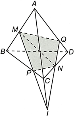 Cho tứ diện ABCD có M, N lần lượt là trung điểm của AB, CD và P là một điểm thuộc (ảnh 1)