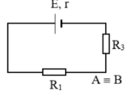 Có mạch điện như hình vẽ. Nguồn điện có suất điện điện E = 12 V và có điện trở trong r = 0,5 Ω. Các điện trở mạch ngoài R1 = 4,5Ω, R2 = 4Ω, R3 = 3Ω. Hiệu suất của nguồn điện khi K đóng là (ảnh 2)