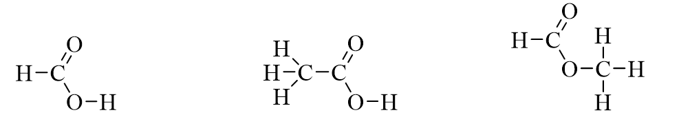 Cho các chất formic acid, acetic acid và methyl formate như sau: (ảnh 1)