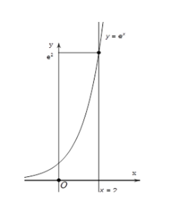 Hình phẳng giới hạn bởi các đường y= e^x; x=0 ; y=0 , x=2 có diện tích là: (ảnh 1)