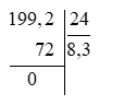 Đặt tính rồi tính: 199,2 : 24 (ảnh 1)