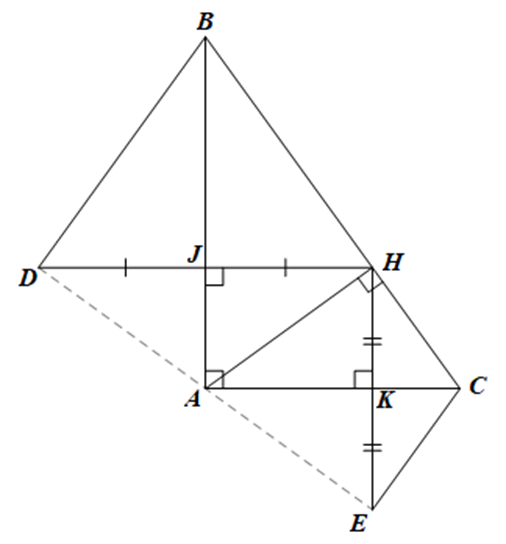 Cho tam giác ABC vuông tại A có đường cao AH Tứ giác AJHK là hình gì Vì sao (ảnh 1)