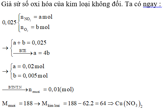 Nhiệt phân hoàn toàn hỗn hợp X gồmKNO3  và Fe( No3)2  thu được hỗn hợp khí Y. Dẫn từ từ hỗn hợp khí Y vào nước thấy các khí được hấp thụ hoàn toàn. Tỉ lệ về số mol của 2 chất tương ứng trong hỗn hợp X là : A. 1: 03		B. 2: 01		C. 1: 01		D. 3: 02 (ảnh 1)