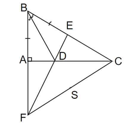 Cho ∆ABC vuông tại A (AB < AC). Kẻ BD là phân giác củagóc ABD (D thuộc AC) (ảnh 1)