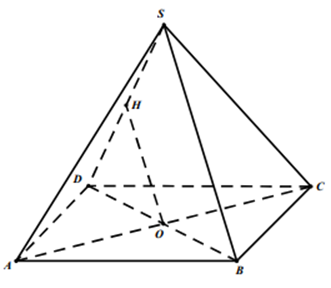 Cho hình chóp S.ABCD có đáy là hình thoi cạnh bằng 1, sd = căn 2, sa = sb = 1 và mặt phẳng (SBD) vuông góc với (ABCD). Tính khoảng cách giữa hai đường thẳng AC và SD. (ảnh 1)