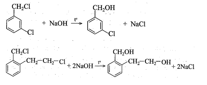 Cho các chất sau:    a) Viết phương trình hoá học các phản ứng xảy ra khi cho hai chất trên vào dung dịch NaOH loãng, đun nóng. (ảnh 2)